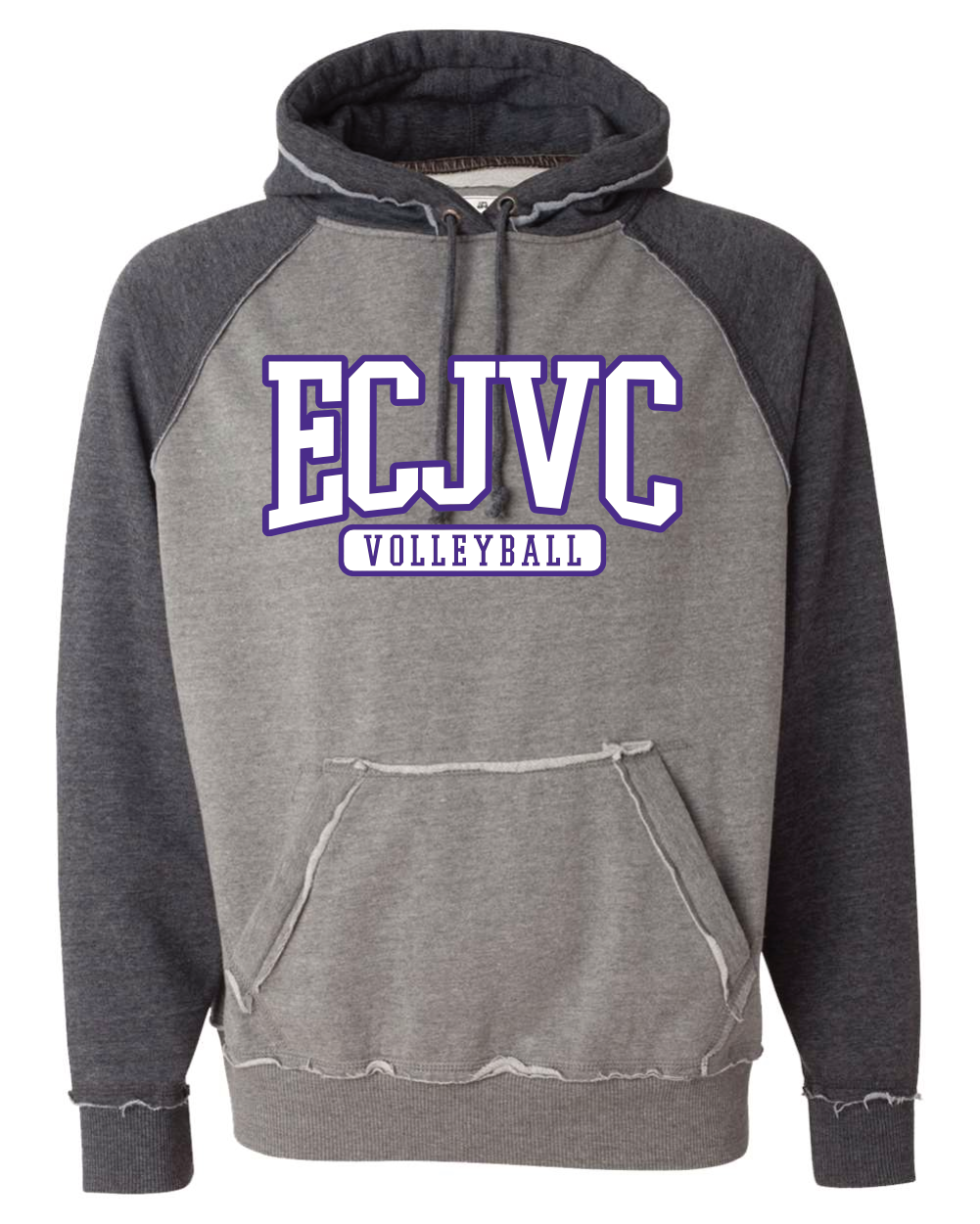 ECJVC | ECJVC Arch| Vintage Heather Hooded Sweatshirt 