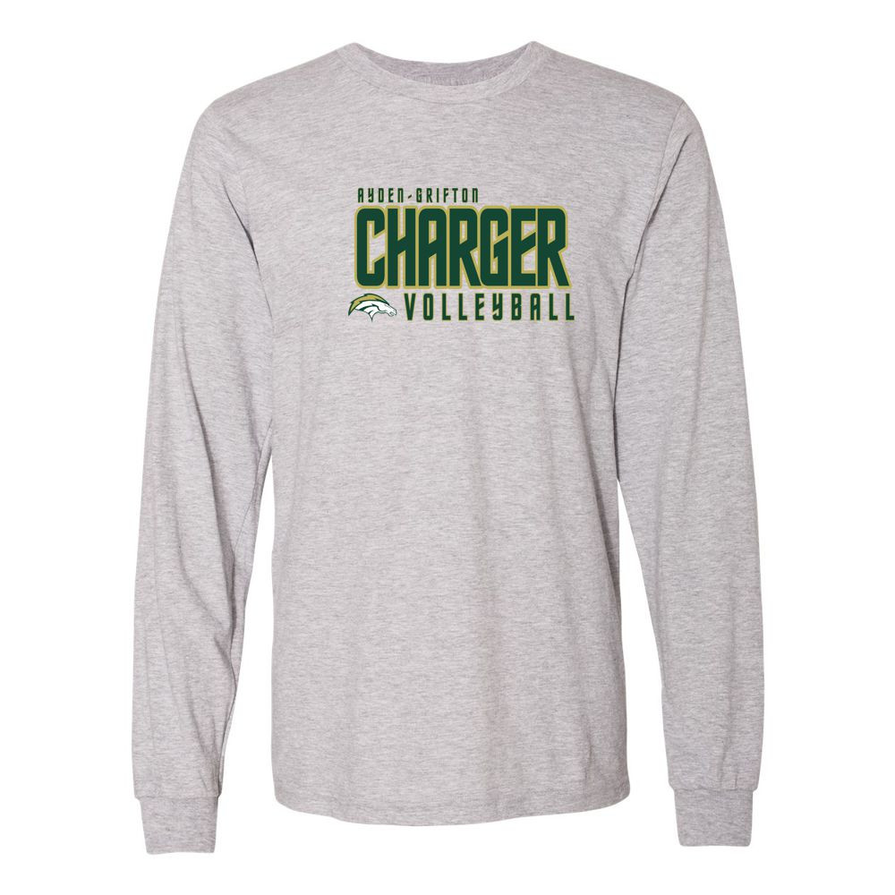 Ayden-Grifton Volleyball | Charger Word Logo | Long-Sleeve Tee