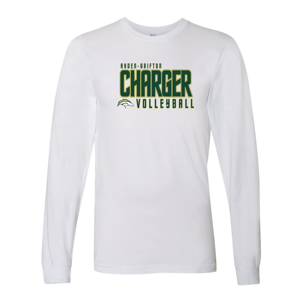 Ayden-Grifton Volleyball | Charger Word Logo | Long-Sleeve Tee