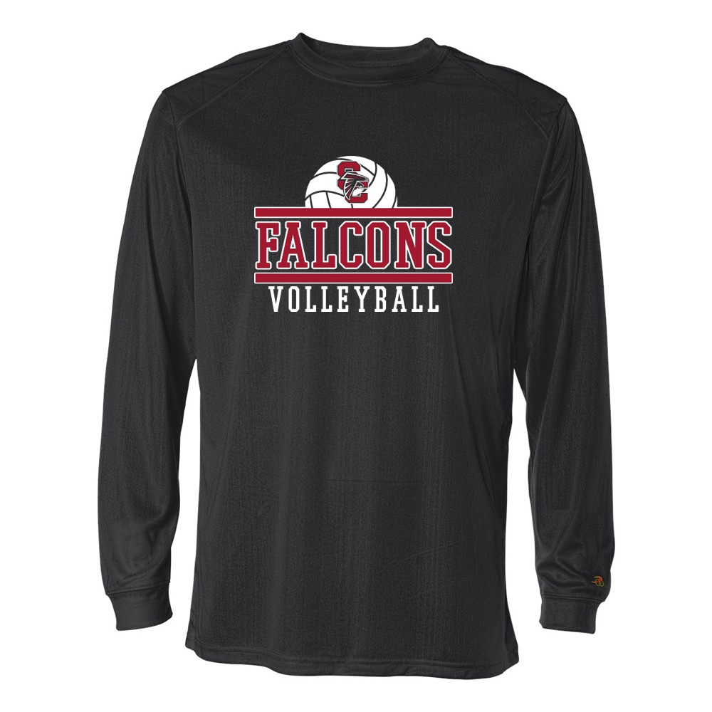 South Central Volleyball | Long-Sleeve Performance T-Shirt | Falcons Volleyball Logo