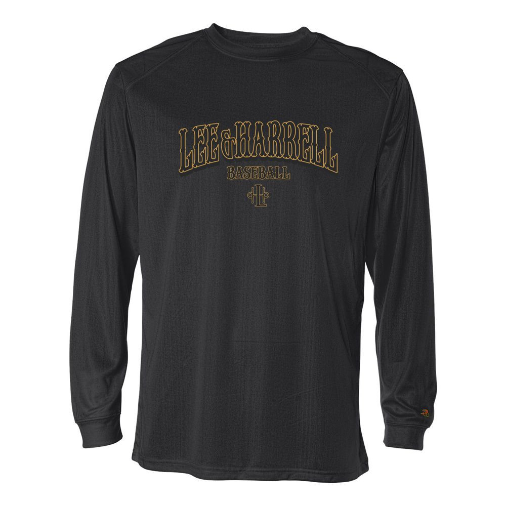Lee & Harrell Baseball | Word Arch Logo | Long-Sleeve Performance T-Shirt 