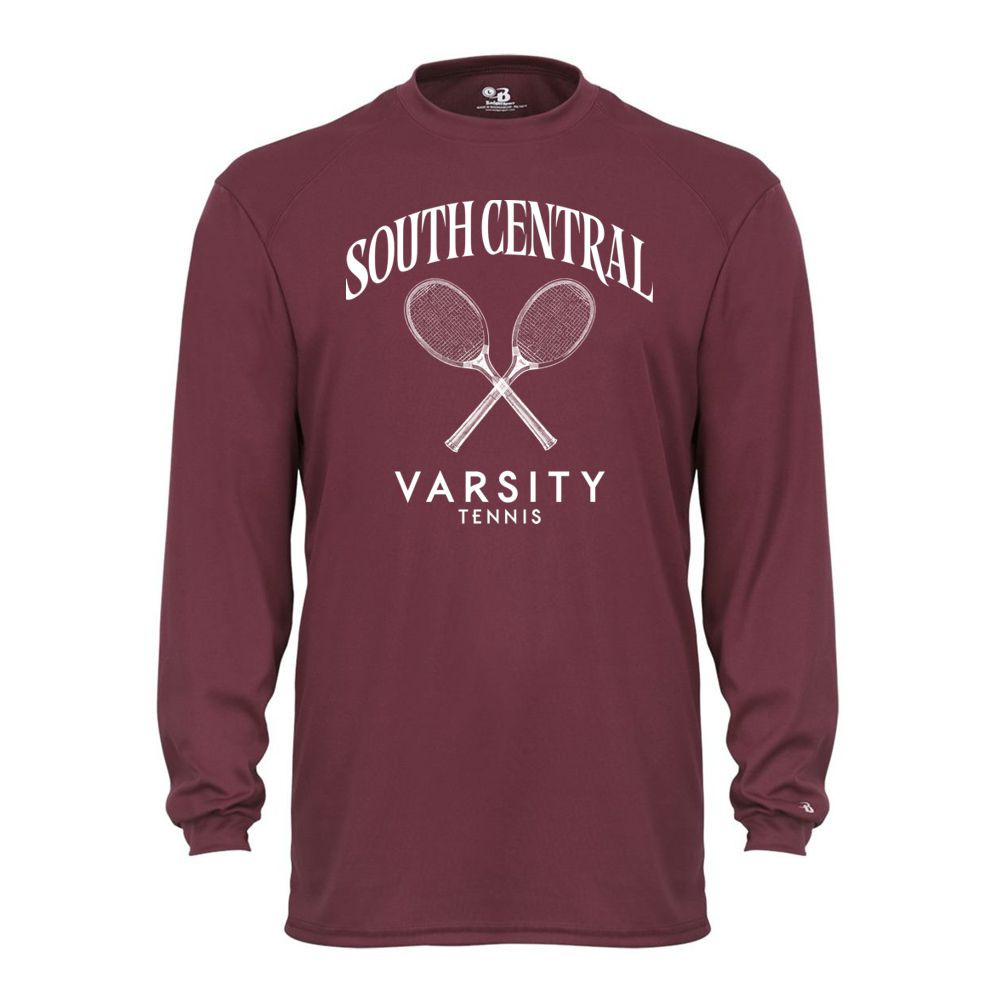 South Central Tennis | Crossed Rackets Logo | Long-Sleeve Performance T-Shirt 