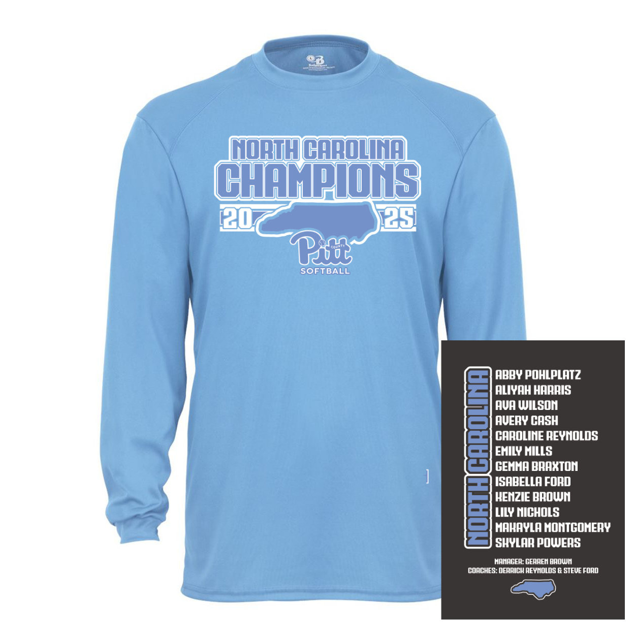 2025 North Carolina Champions | Long-Sleeve Performance Tee | Proceeds Benefit the Team