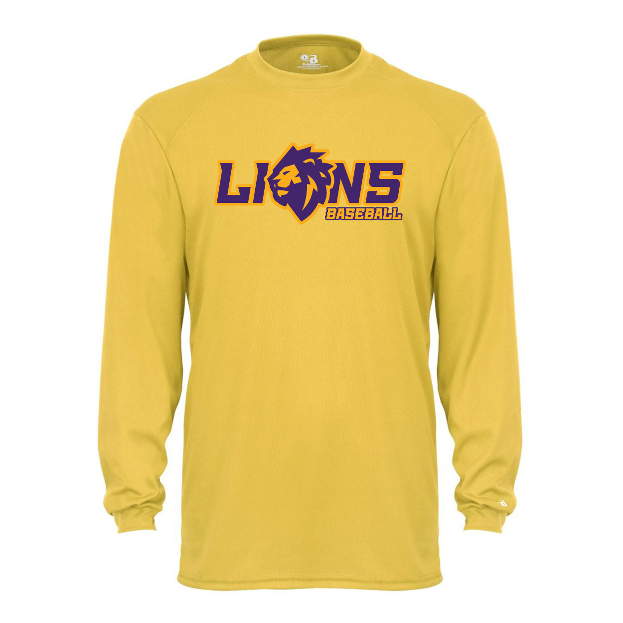 Lions Baseball | Lion Head Logo | Long-Sleeve Performance Tee