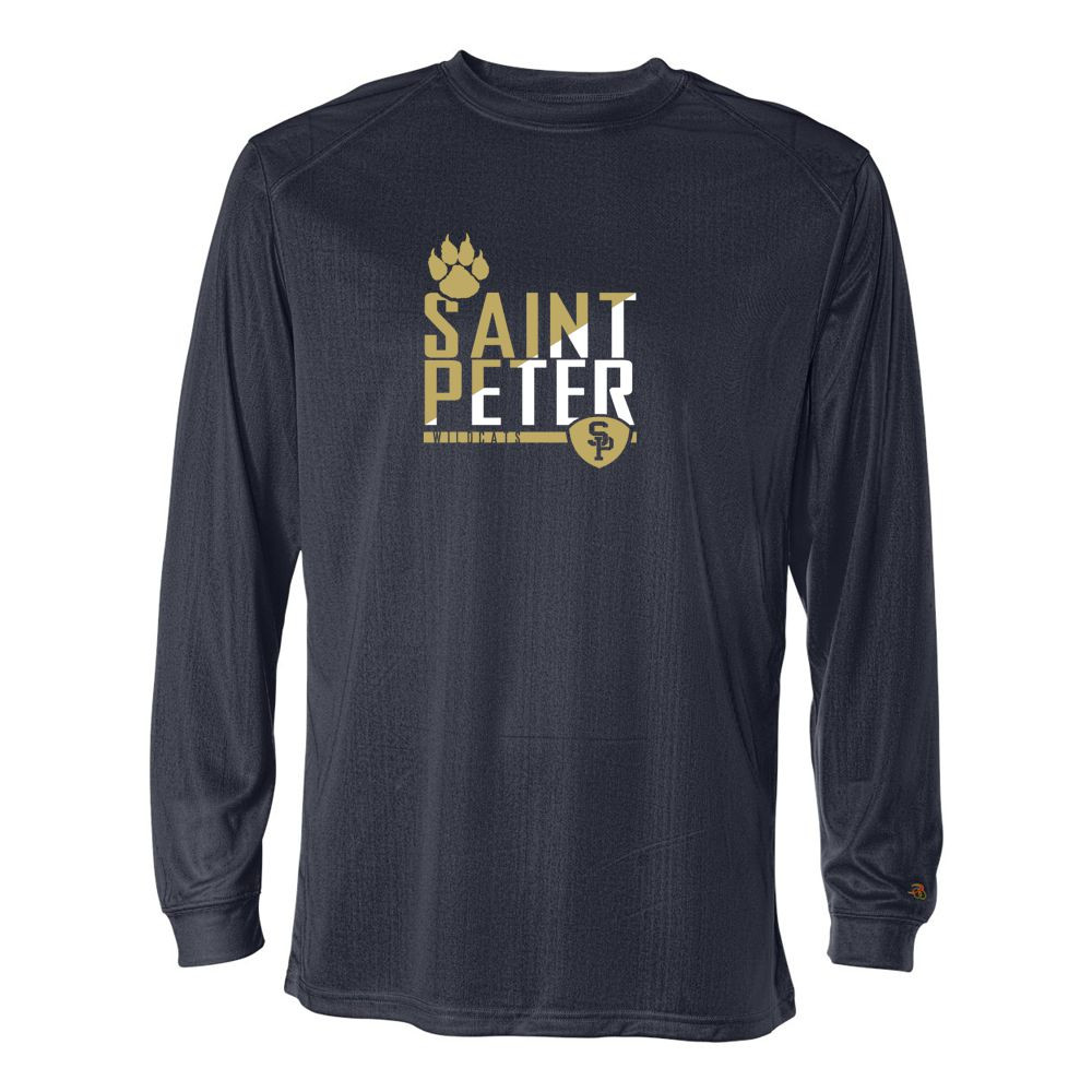 Saint Peter Catholic School | Slash Design | Long-Sleeve Performance T-Shirt