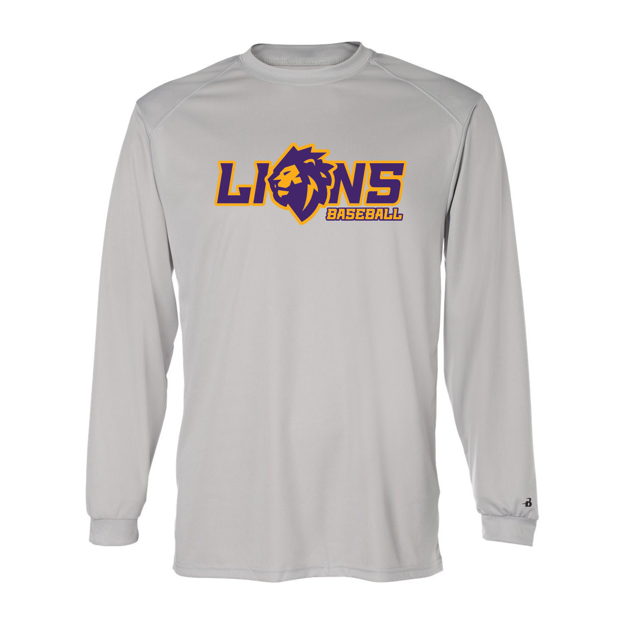 Lions Baseball | Lion Head Logo | Long-Sleeve Performance Tee