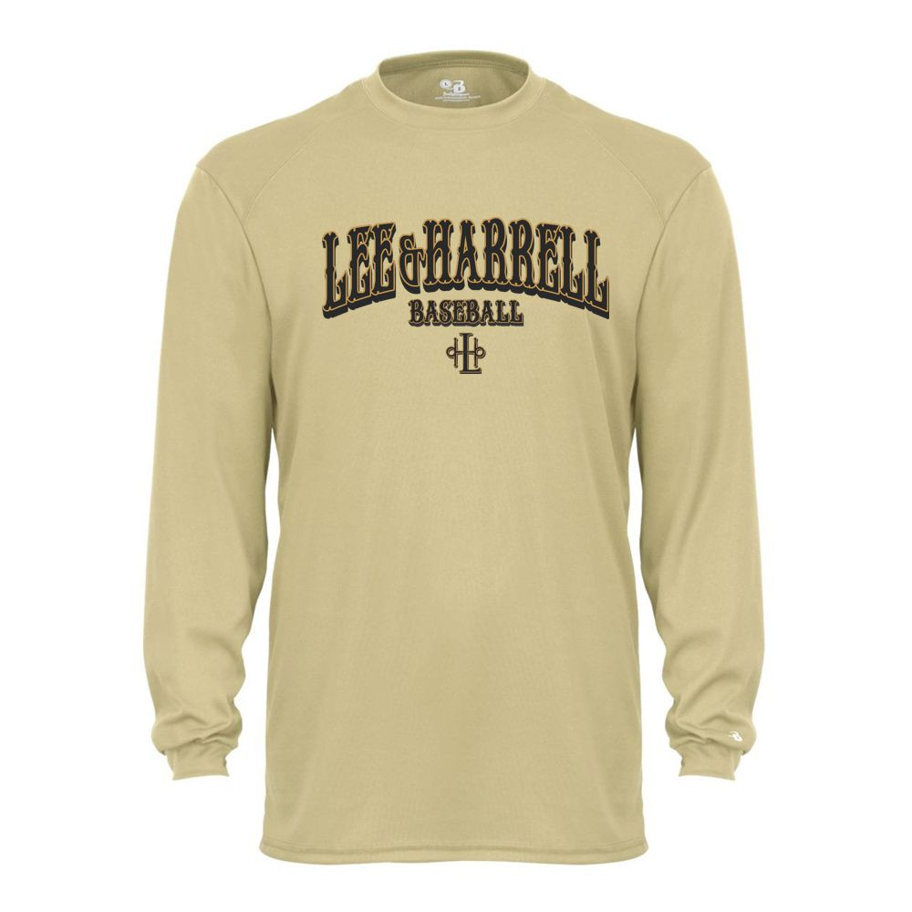 Lee & Harrell Baseball | Word Arch Logo | Long-Sleeve Performance T-Shirt 