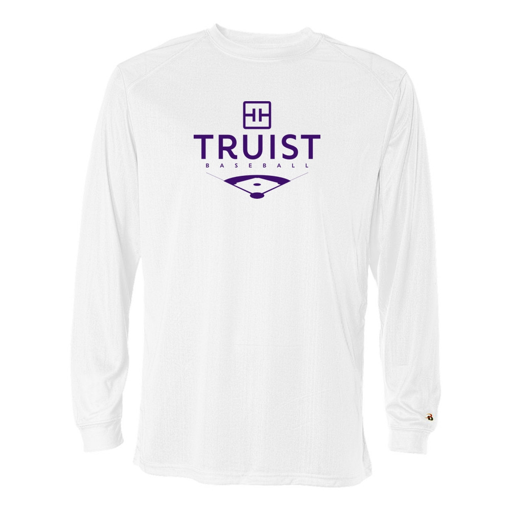 Truist Baseball | Long-Sleeve Performance T-Shirt | Purple Print