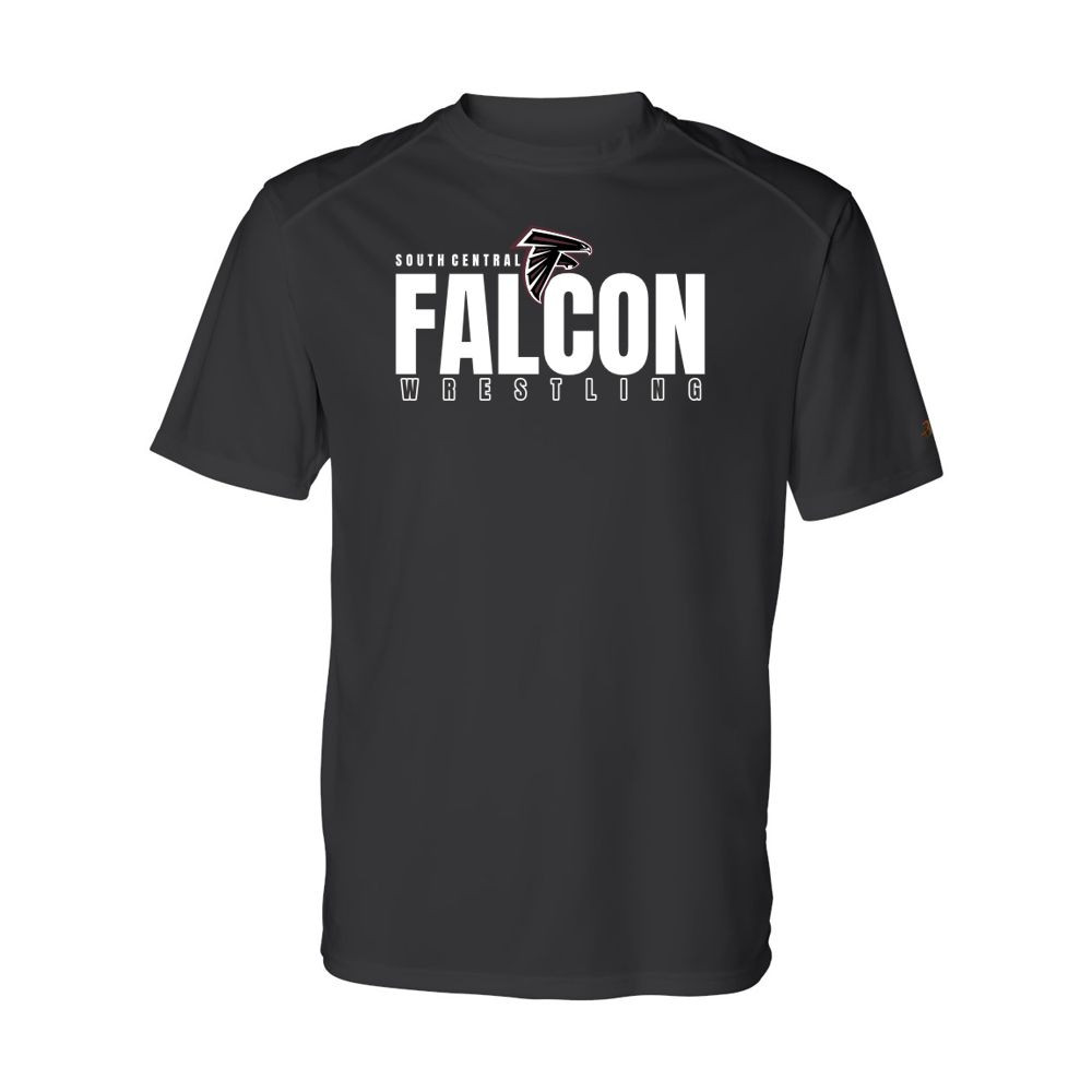 South Central Wrestling | Falcon Word Logo | Short-Sleeve Performance Tee