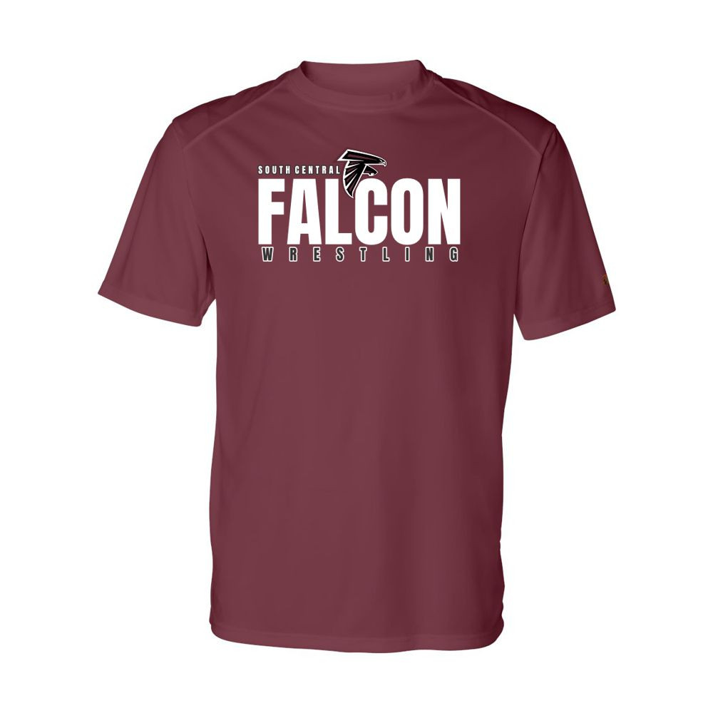 South Central Wrestling | Falcon Word Logo | Short-Sleeve Performance Tee