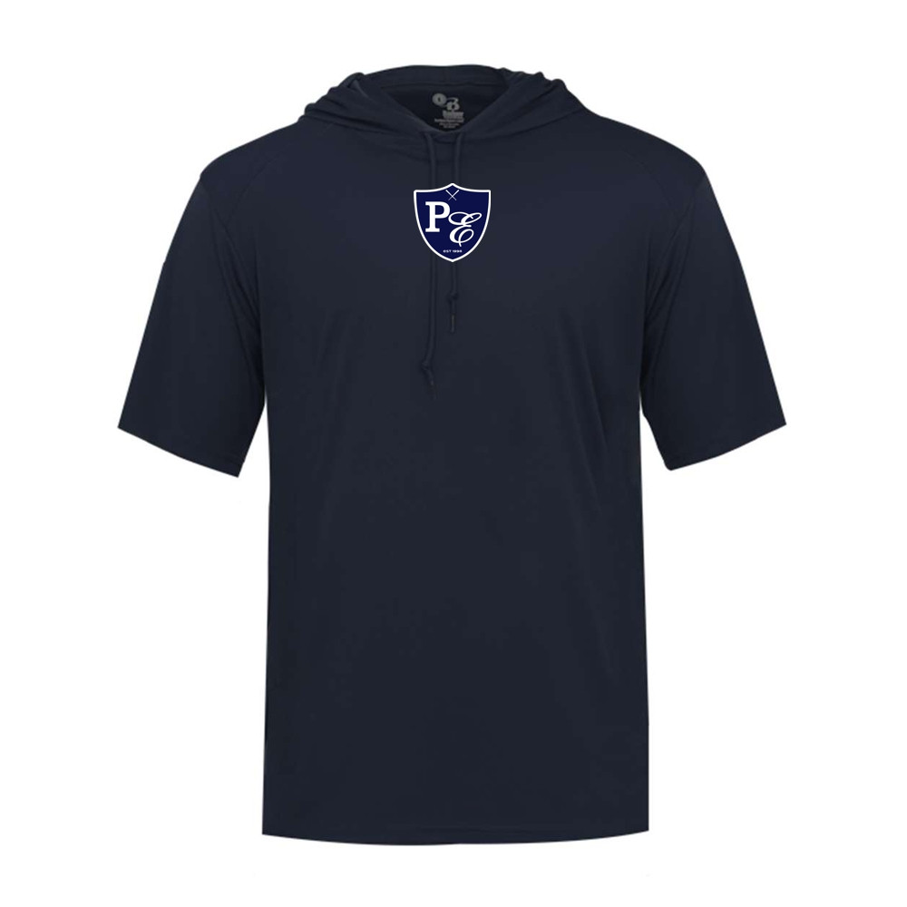 PE Baseball | Small Shield | Short-Sleeve Hooded Performance T-Shirt 