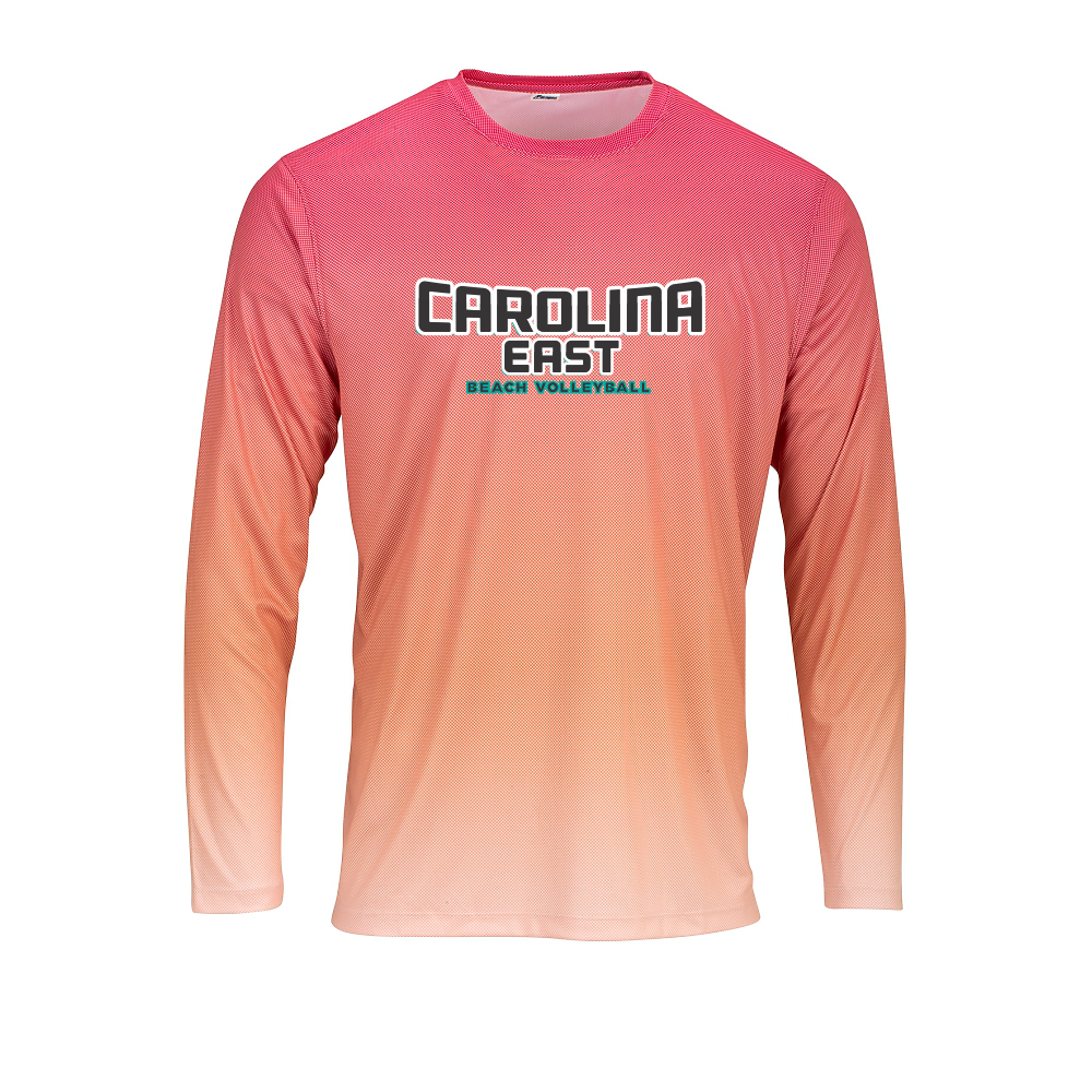 Carolina East Beach Volleyball | BARBADOS LONG SLEEVE GRADIENT PRINT PERFORMANCE TEE | Word Logo
