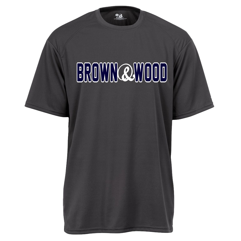 Brown & Wood Warm-Up Tee | Word Log Charcoal