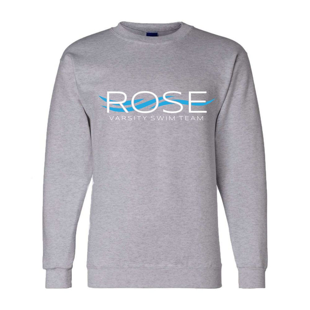 JH Rose Swimming | Rose Wave Logo | Champion Powerblend® Crewneck Sweatshirt