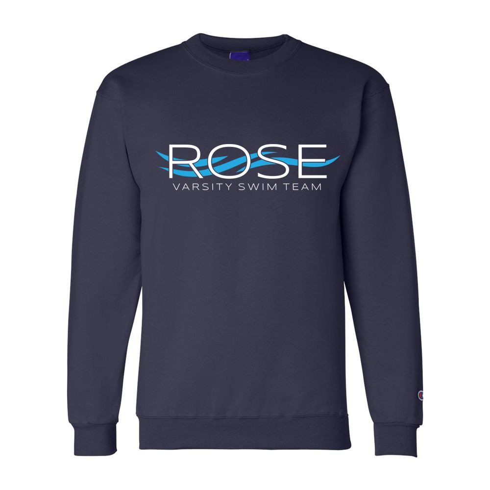 JH Rose Swimming | Rose Wave Logo | Champion Powerblend® Crewneck Sweatshirt