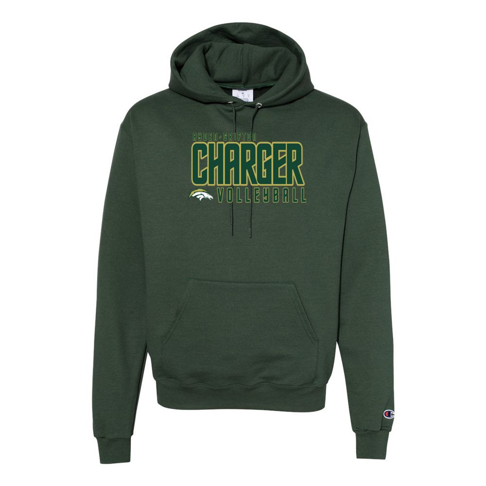 Ayden-Grifton Volleyball | Charger Word Logo | Champion Powerblend® Hooded Sweatshirt