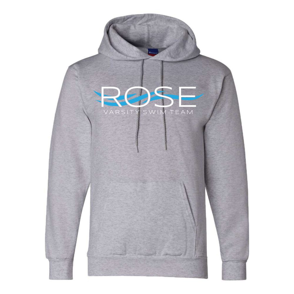 JH Rose Swimming | Rose Wave Logo | Champion Powerblend® Hooded Sweatshirt