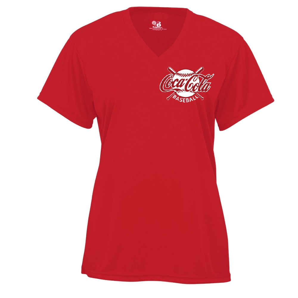 Coke Ladies V-Neck Performance Tee | Small Logo
