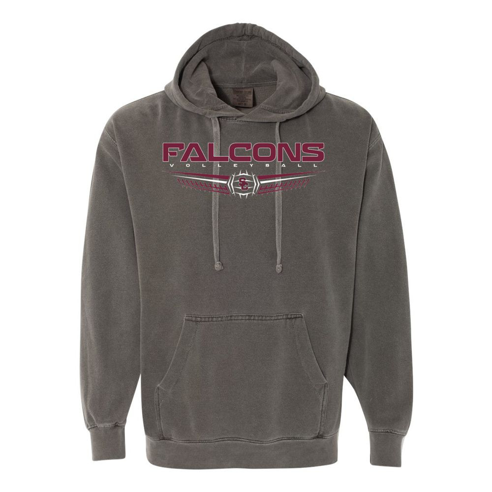 South Central Volleyball | Falcons Logo | Comfort Colors Hooded Sweatshirt