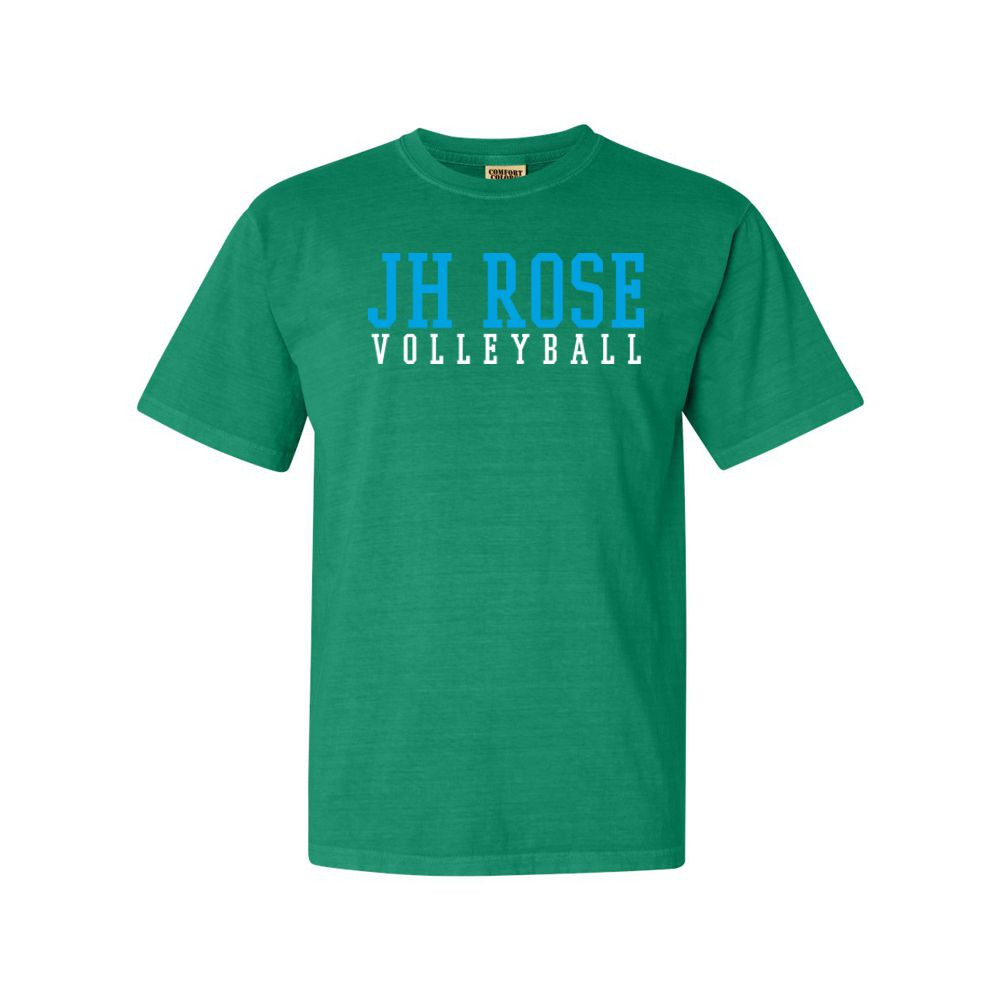 Rose Volleyball | College Block Logo | Short-Sleeve Comfort Colors