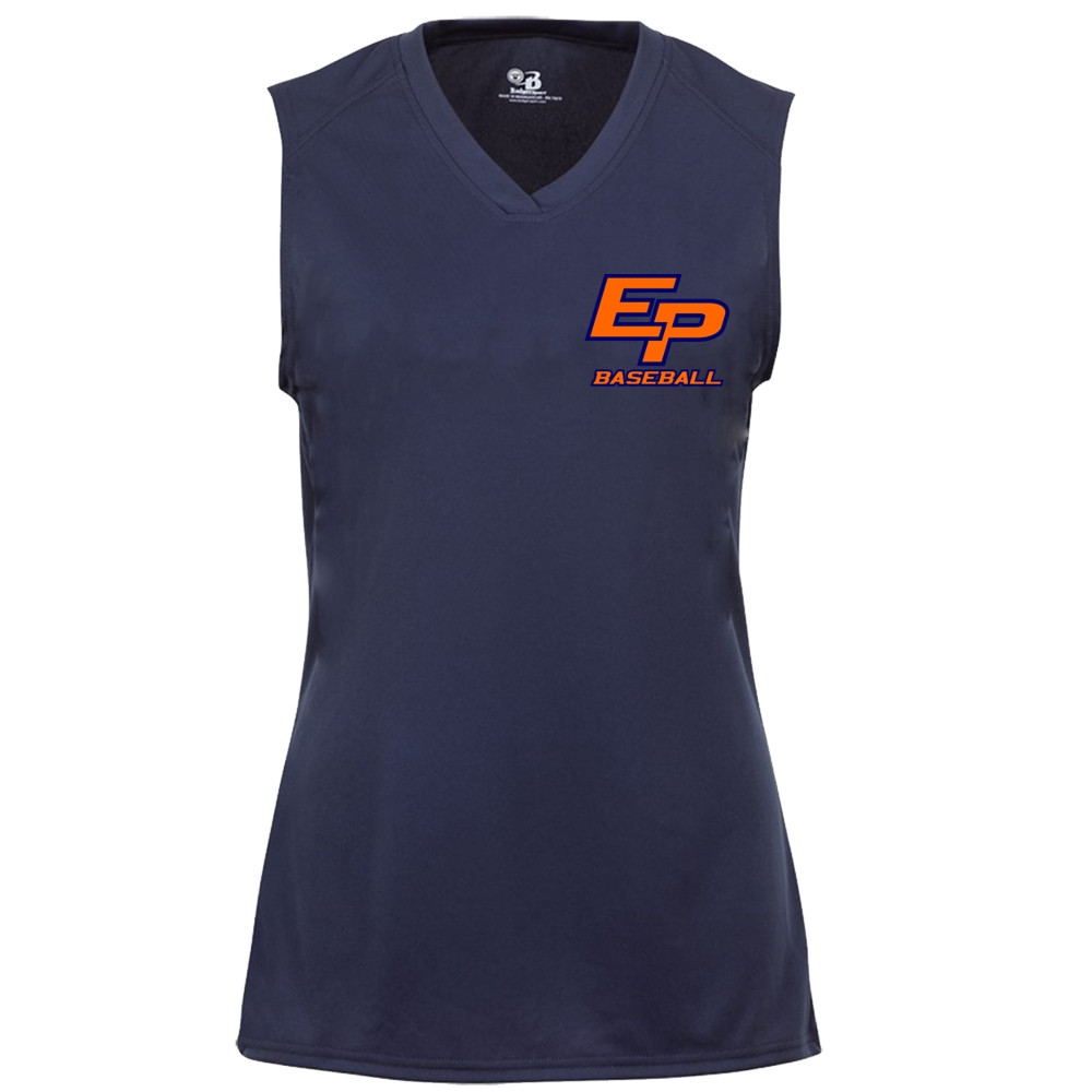 Eastern Plumbing Ladies Sleeveless V Neck Performance Tee | Small Chest Logo