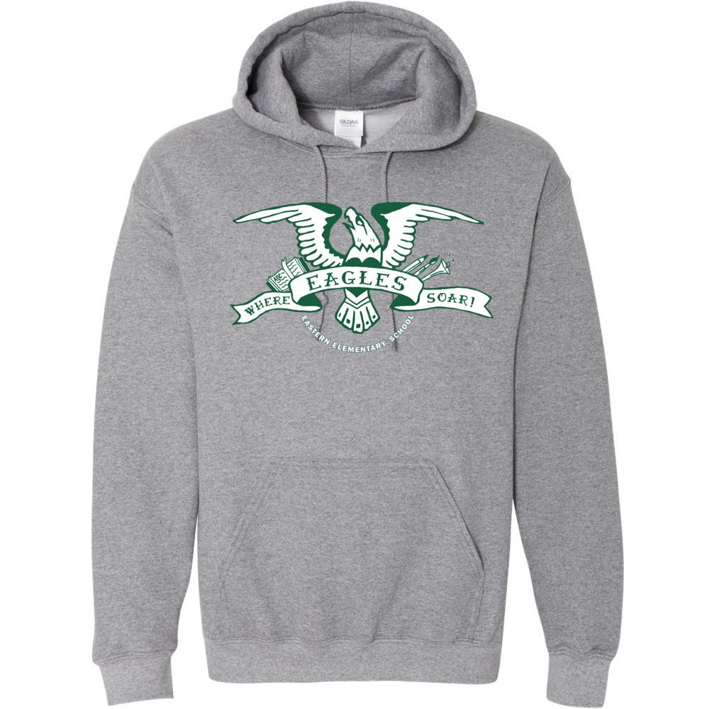 Green Eagle | Eastern Elementary Cotton Hooded Sweatshirt | Multiple Colors