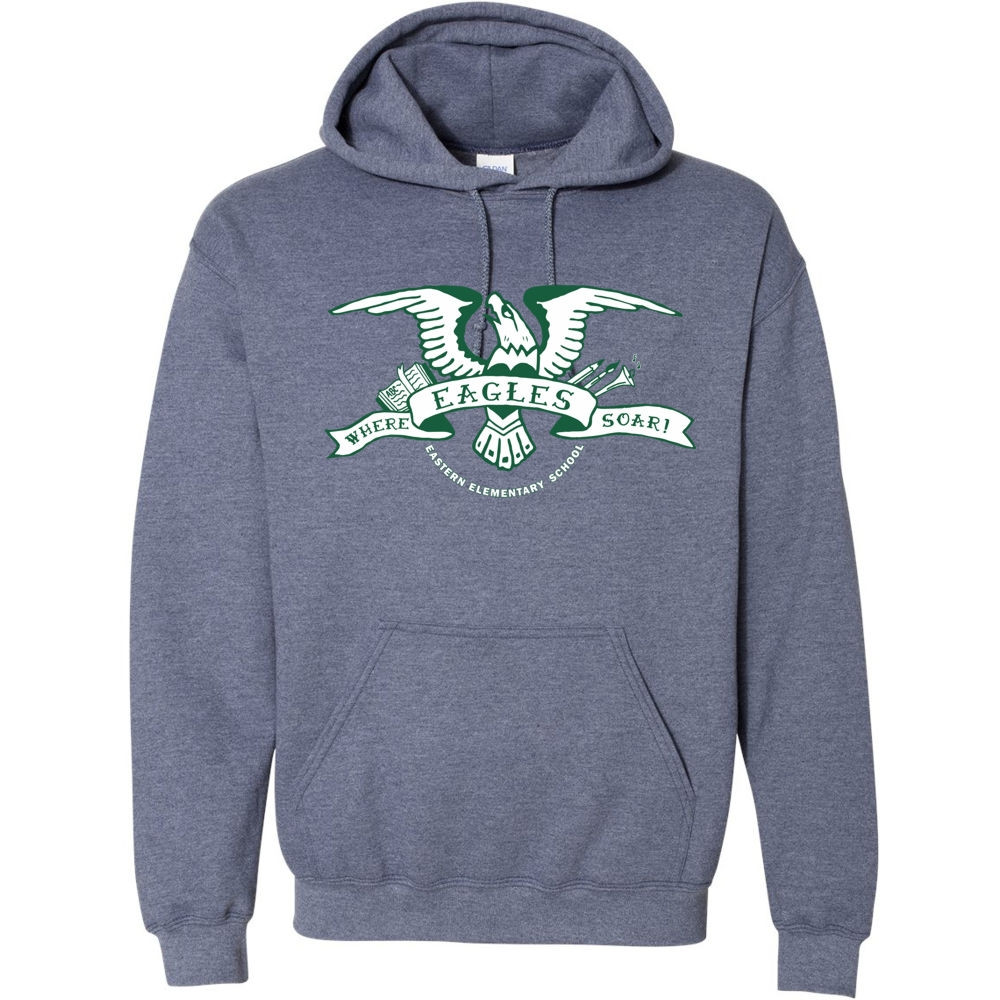 Green Eagle | Eastern Elementary Cotton Hooded Sweatshirt | Multiple Colors