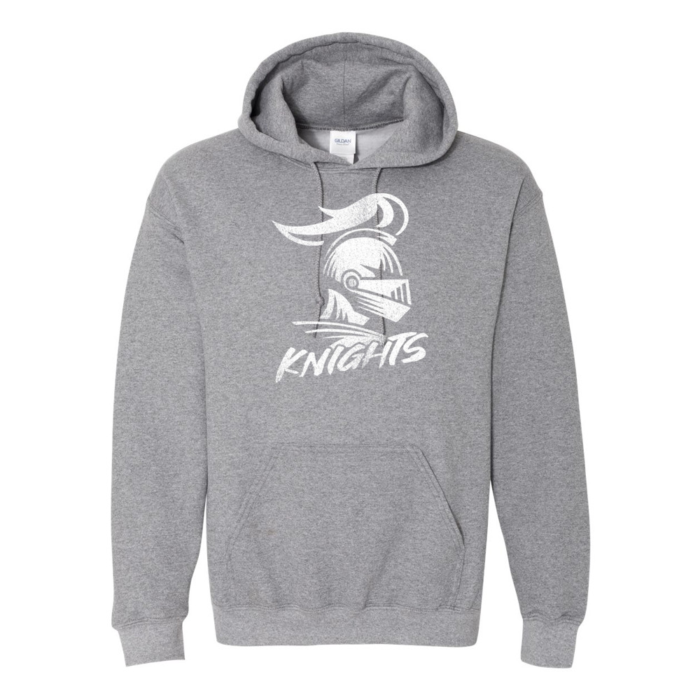 Ayden Middle  | Distressed Knights Logo | Cotton Hooded Sweatshirt | Multiple Colors