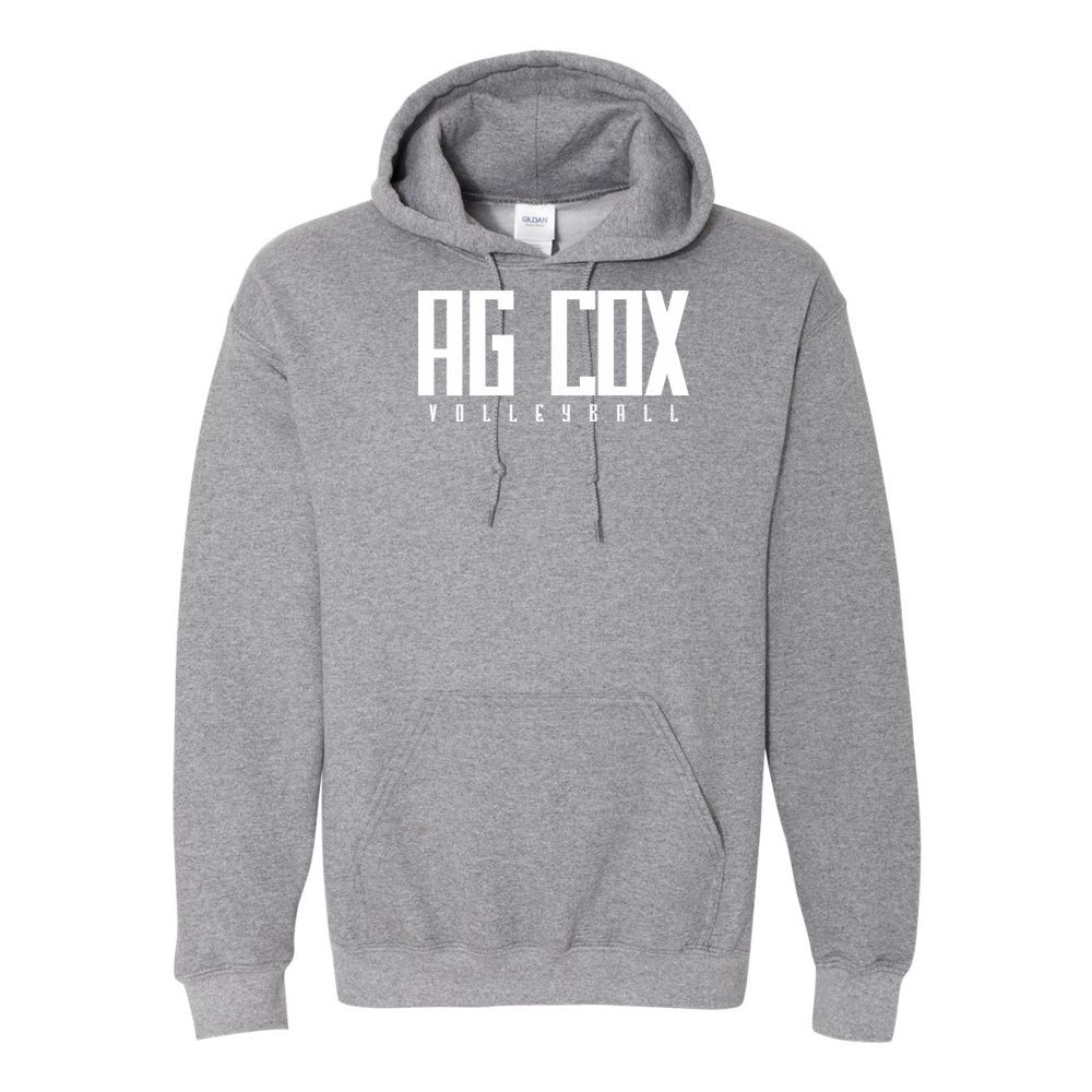 AG Cox Volleyball | Word Logo | Cotton Hooded Sweatshirt | Multiple Colors