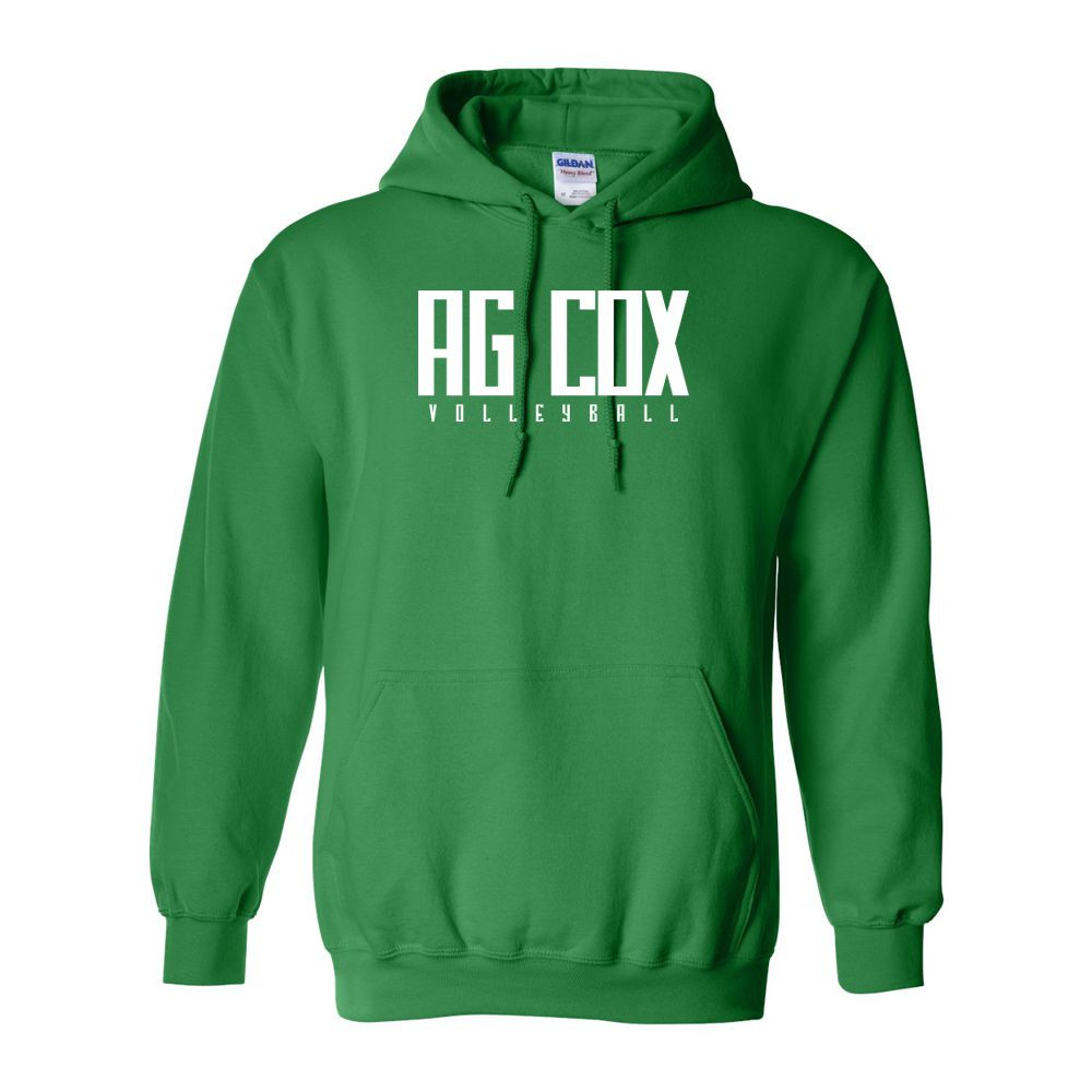 AG Cox Volleyball | Word Logo | Cotton Hooded Sweatshirt | Multiple Colors
