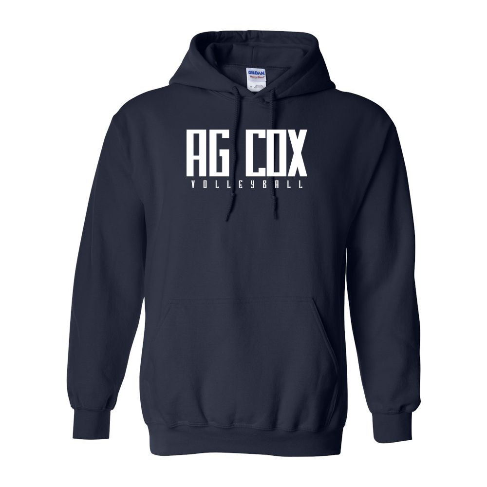 AG Cox Volleyball | Word Logo | Cotton Hooded Sweatshirt | Multiple Colors