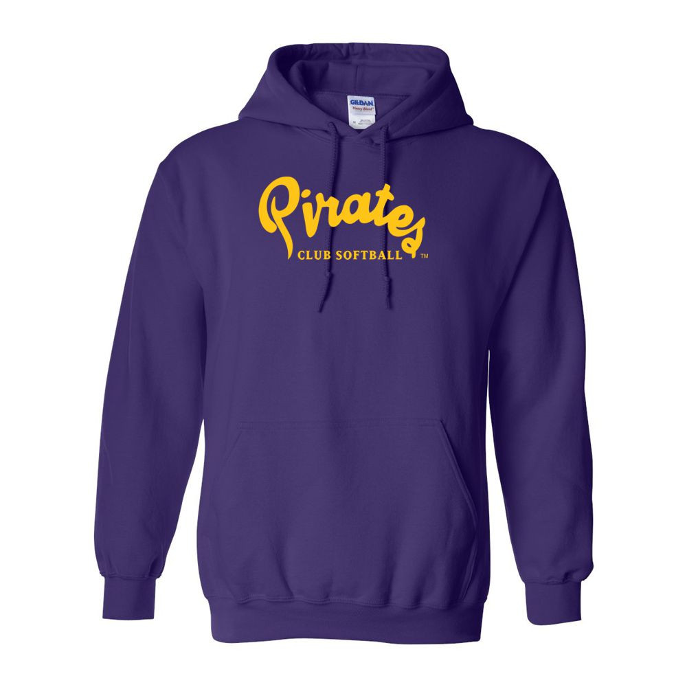 ECU Club Softball | Script Logo | Cotton Hooded Sweatshirt