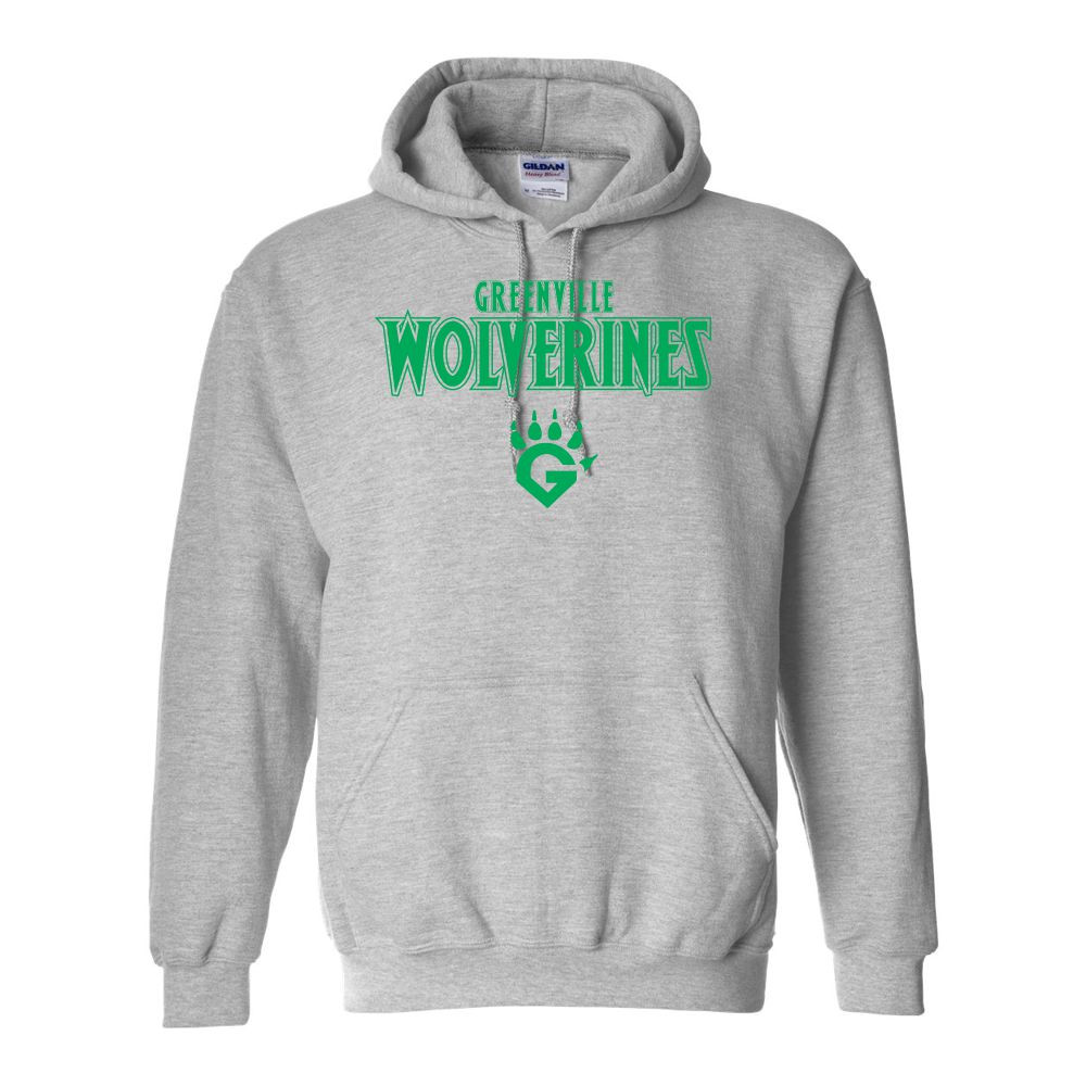 Greenville Wolverines | Cotton Hooded Sweatshirt | Word Logo