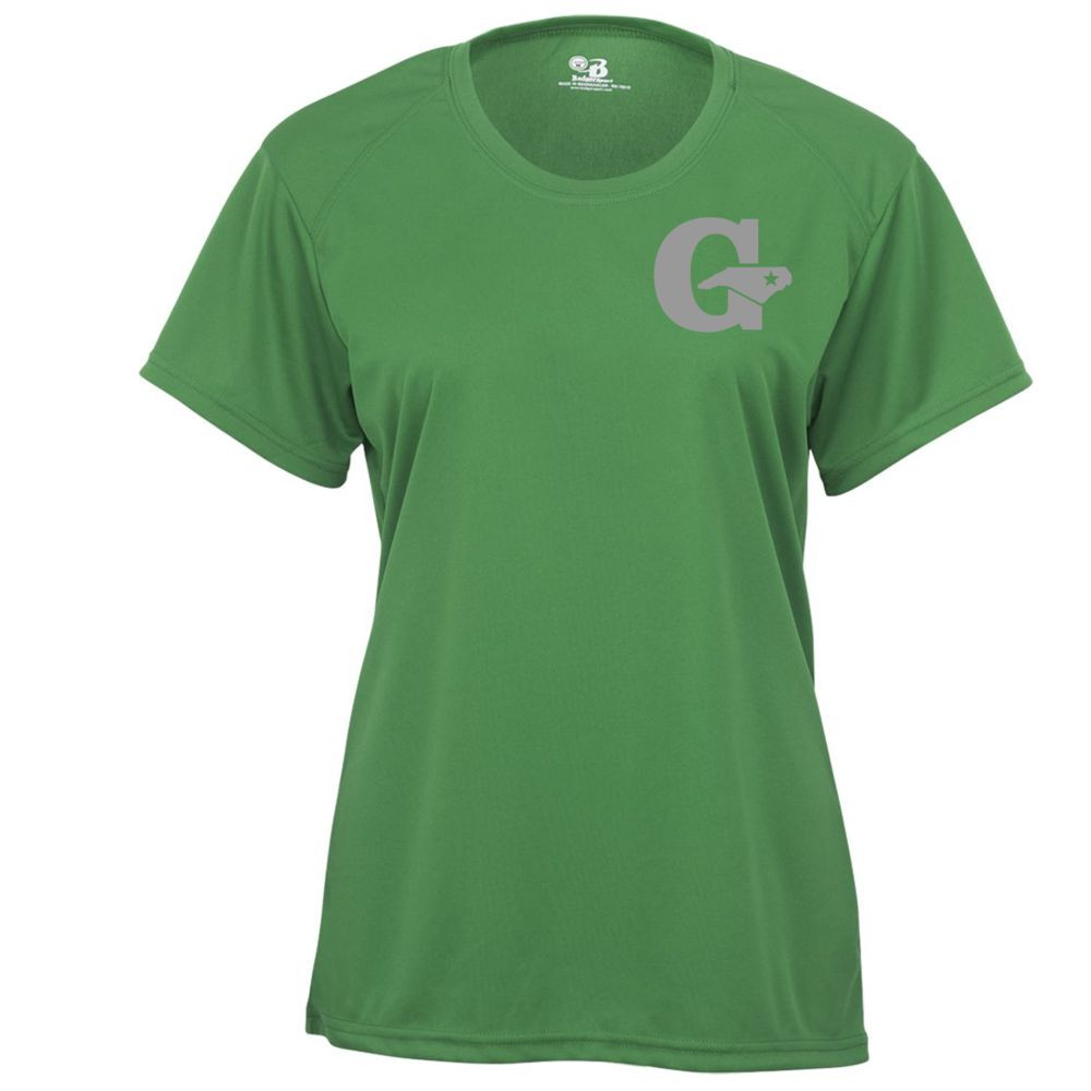 GLL All-Stars Ladies Performance Tee | Green with Grey Print