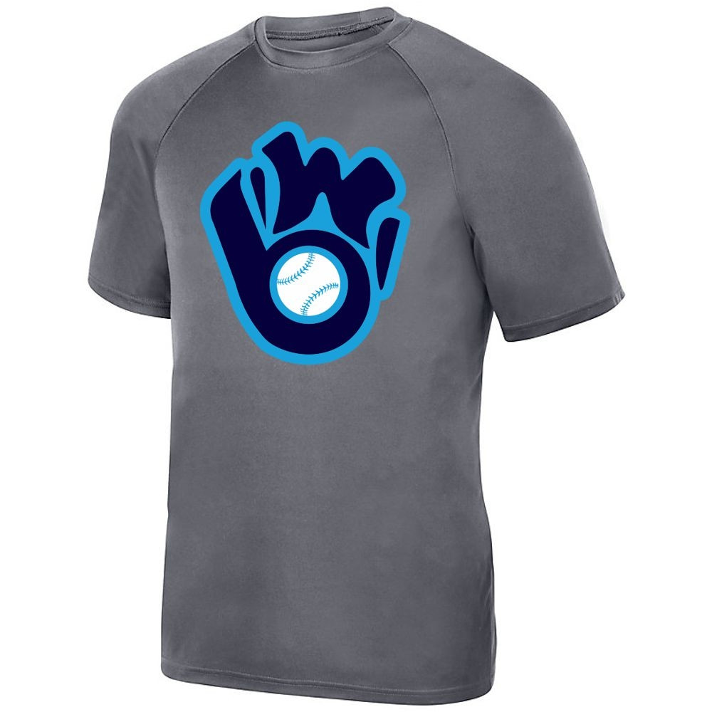 Brown & Wood Basic Performance Tee | Glove Logo | Charcoal