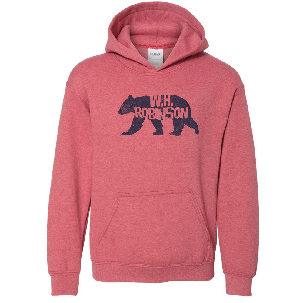 WH Robinson Cotton Hooded Sweatshirt | Walking Bear Logo | Multiple Colors