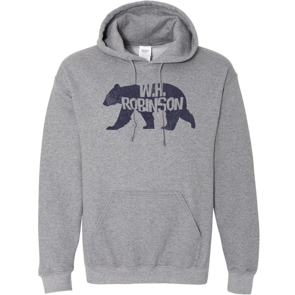 WH Robinson Cotton Hooded Sweatshirt | Walking Bear Logo | Multiple Colors