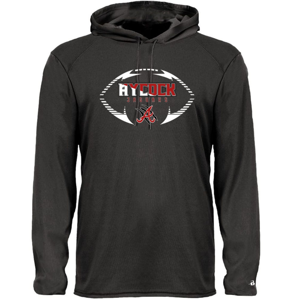 EB Aycock Football Hooded Performance T-Shirt | Football Logo