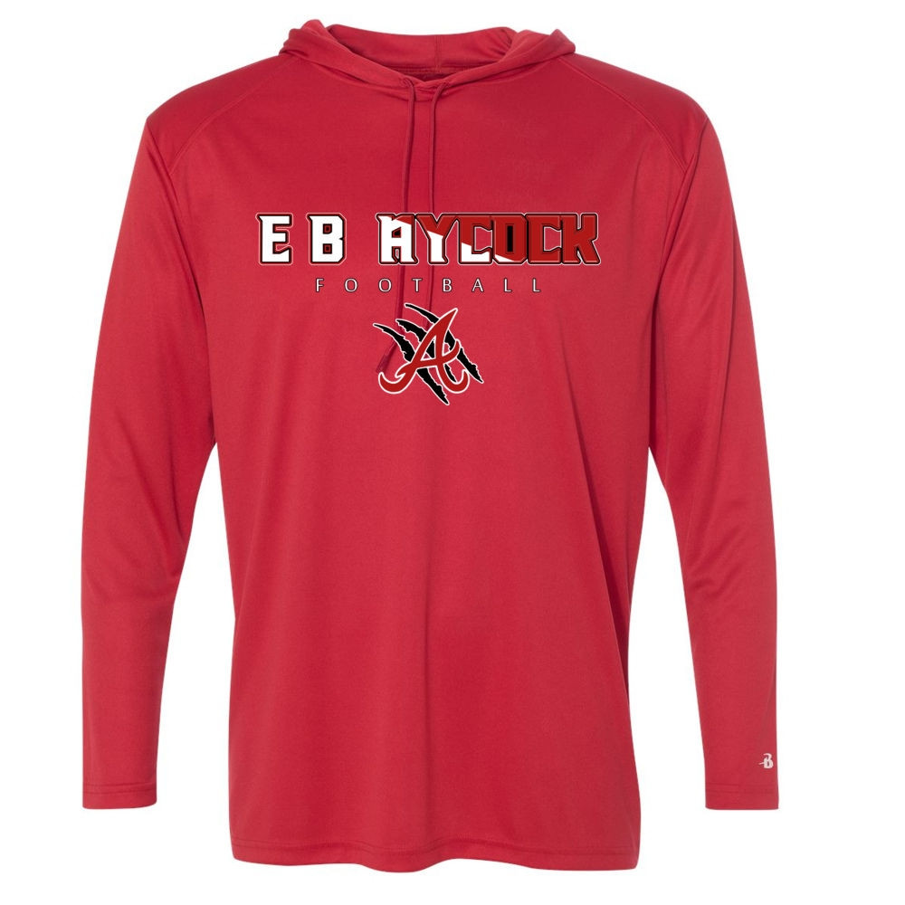 EB Aycock Football Hooded Performance T-Shirt | Word Logo 