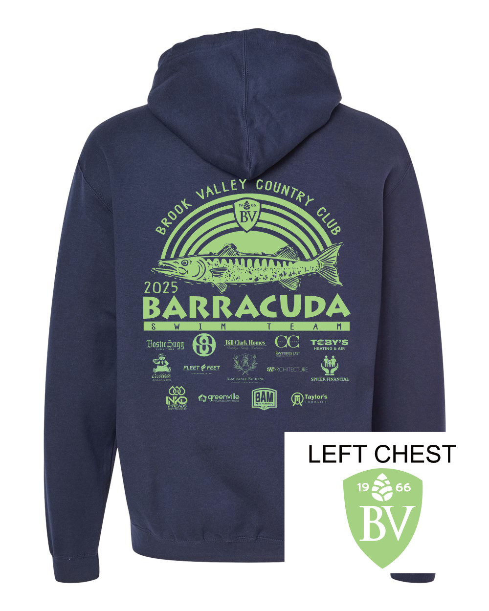 Brook Valley CC Barracuda Swim Team Hooded Sweatshirt
