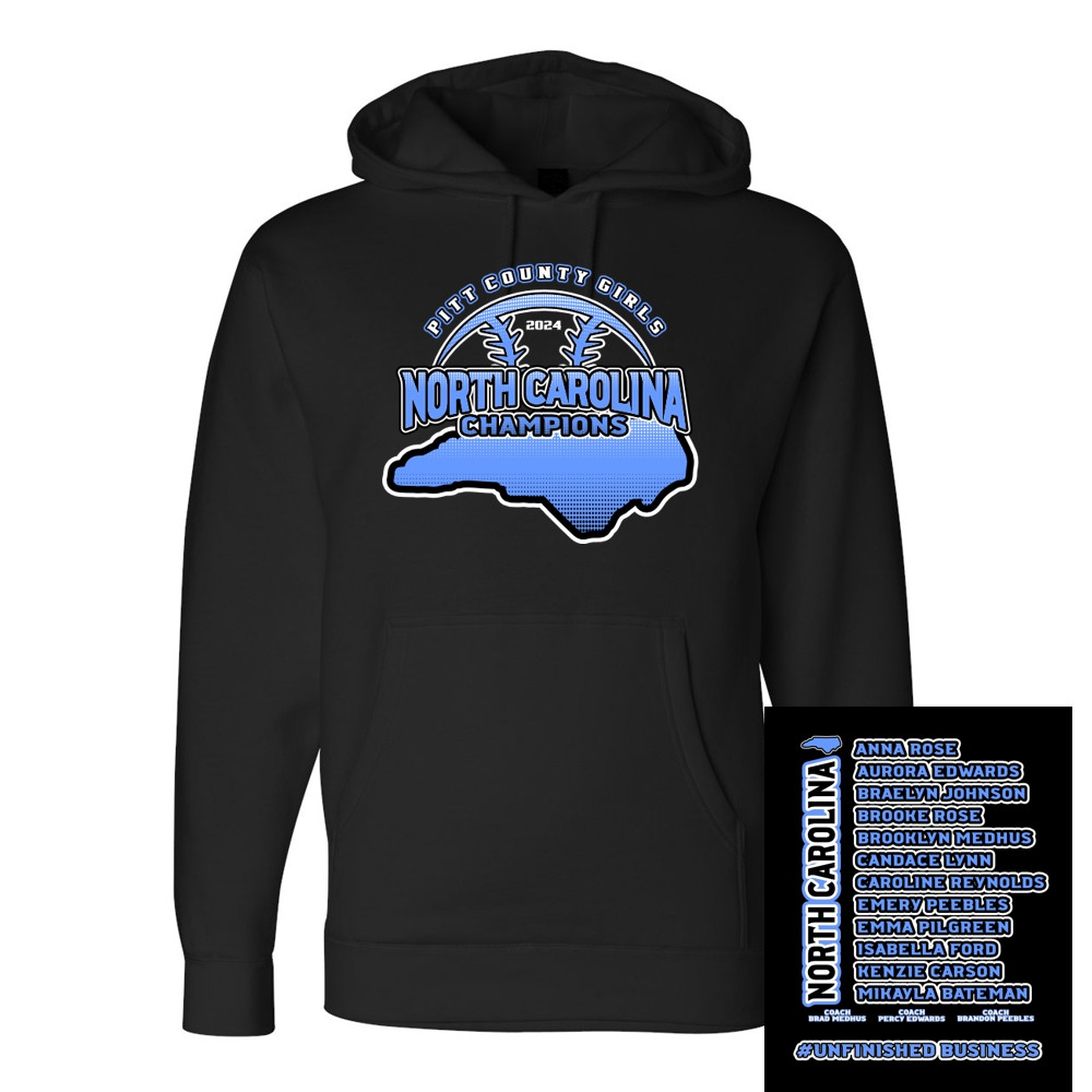 2024 North Carolina Champions | Cotton Hooded Sweatshirt | Proceeds Benefit the Team