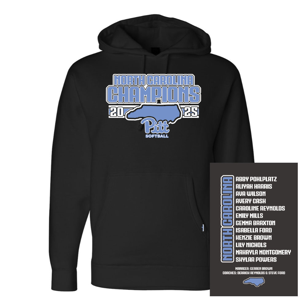 2025 North Carolina Champions | Cotton Hooded Sweatshirt | Proceeds Benefit the Team