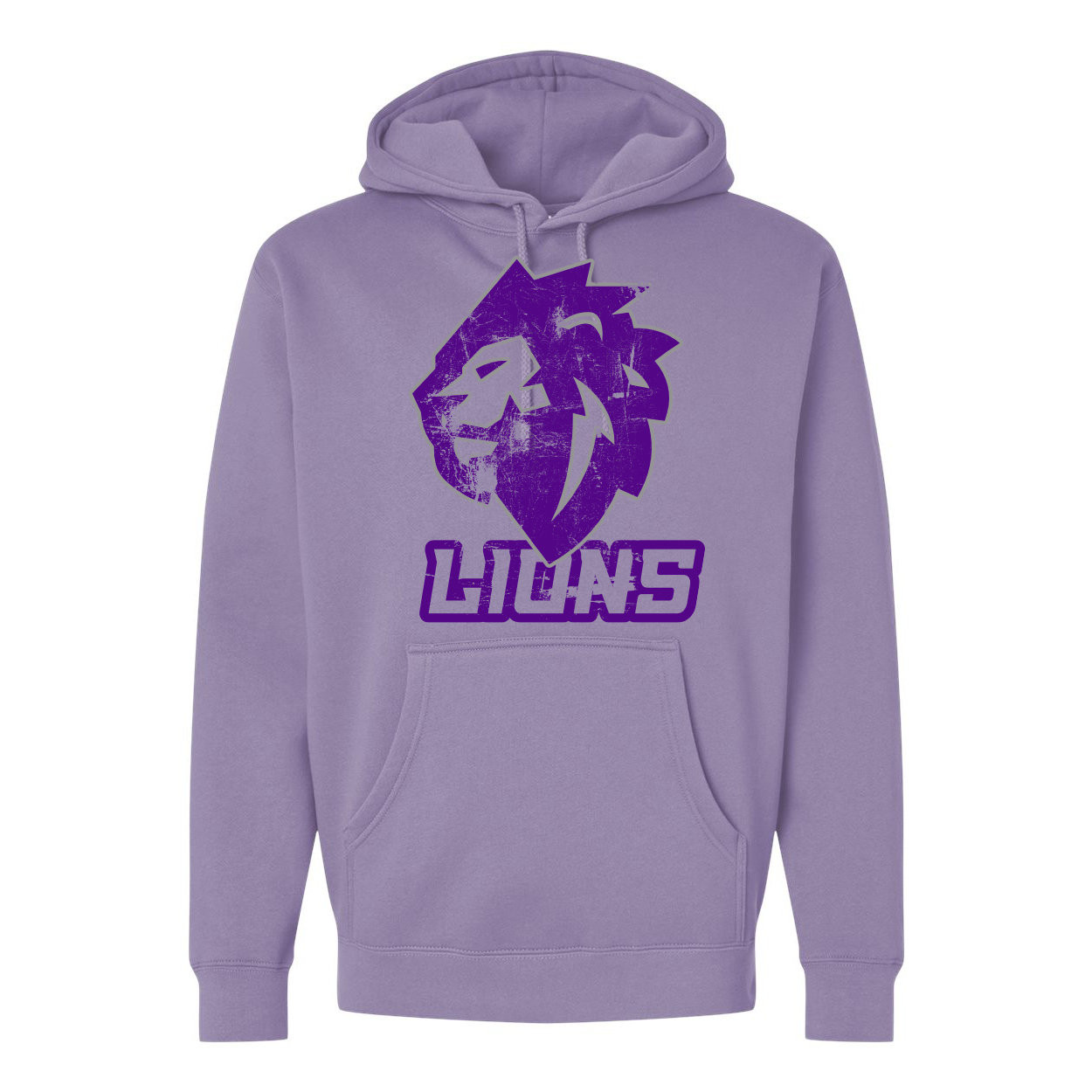Lions Baseball | Distressed Lion Head | Cotton Blend Hoodies