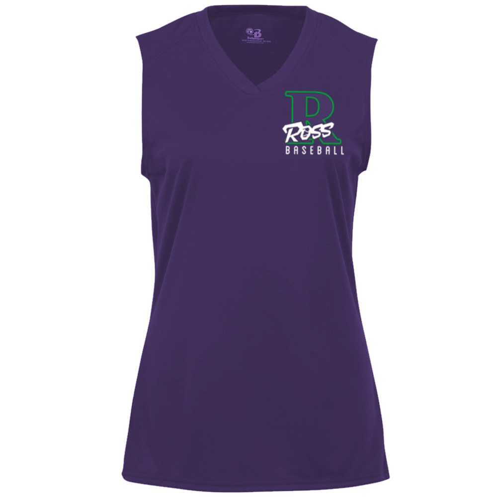 Ross Ladies Sleeveless V Neck Performance Tee