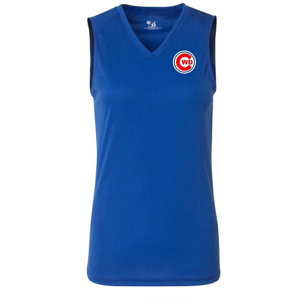 CWD Ladies Sleeveless V-Neck Performance Tee | Small Logo
