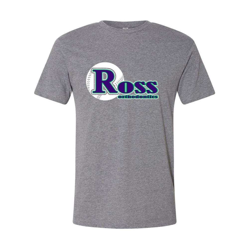Ross Baseball | Short-Sleeve Cotton Tee | Full Front Logo