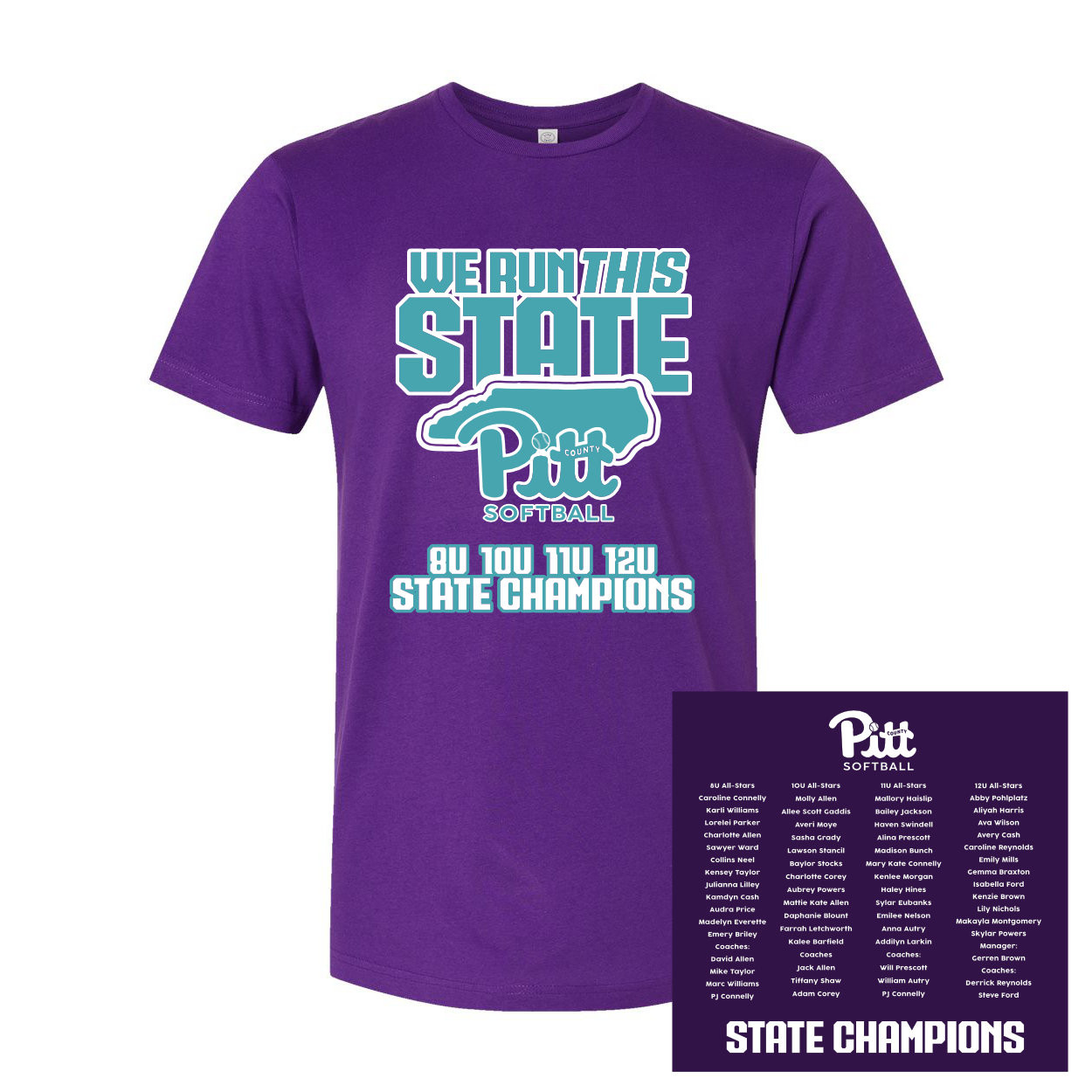 We Run This State | PCGSL 2025 North Carolina Champions | Short-Sleeve Cotton Tee