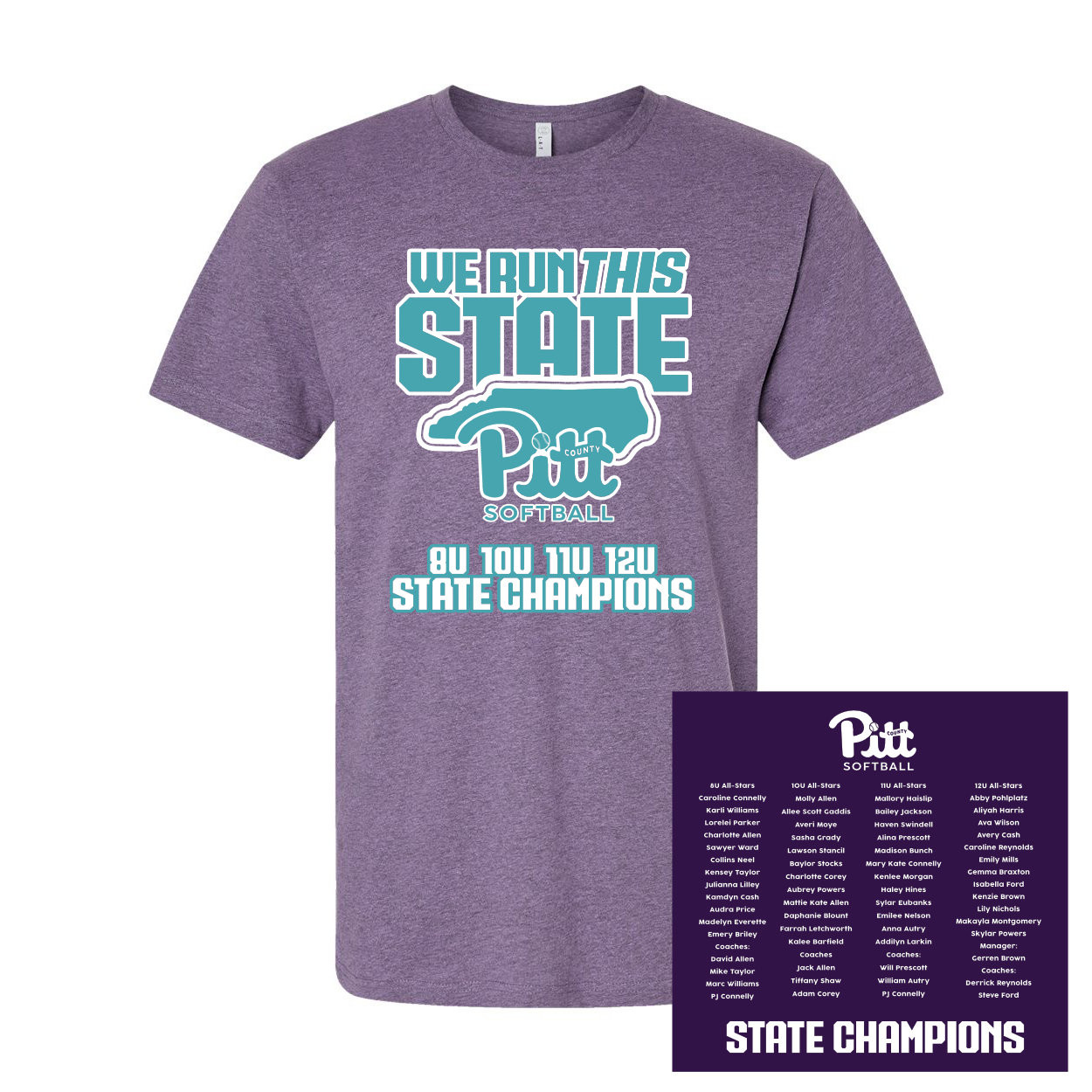 We Run This State | PCGSL 2025 North Carolina Champions | Short-Sleeve Cotton Tee