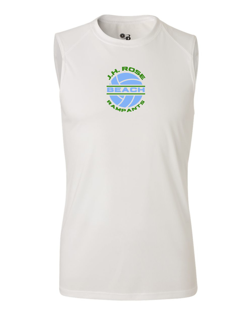Rose Beach | Men's Sleeveless Tee | Small Logo Center - Select Design