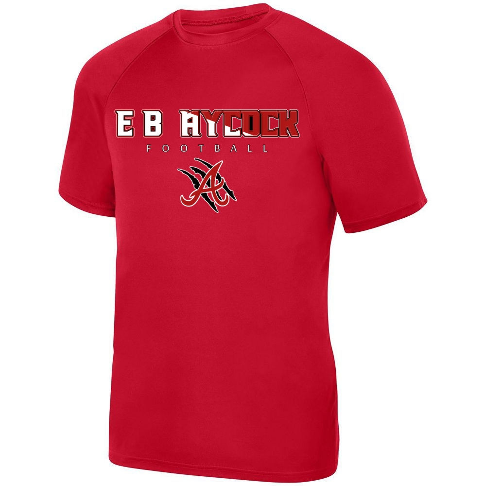 E B Aycock Football Short-Sleeve Performance Tee | Word Logo | Multiple Colors